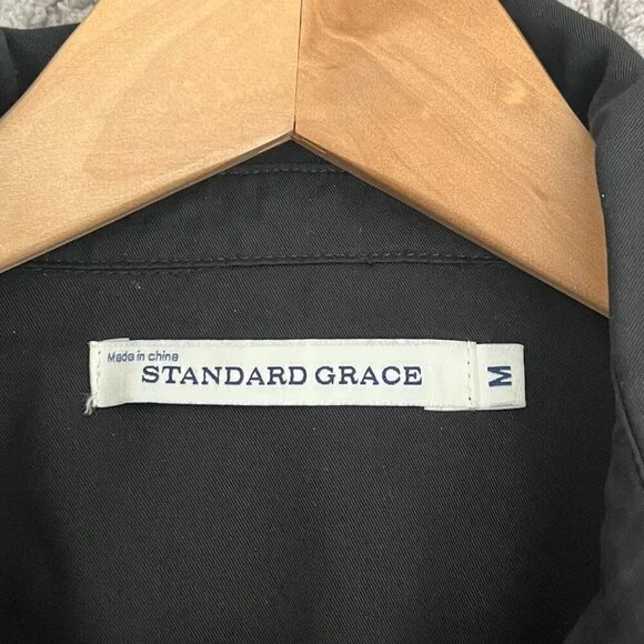 Standard Grace Black Button-Down Dress Size M - Picture 6 of 10